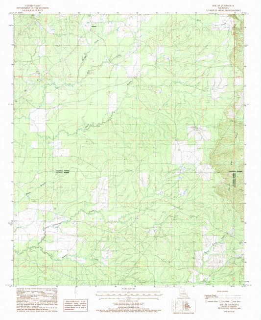 Classic USGS Holum Louisiana 7.5'x7.5' Topo Map Image