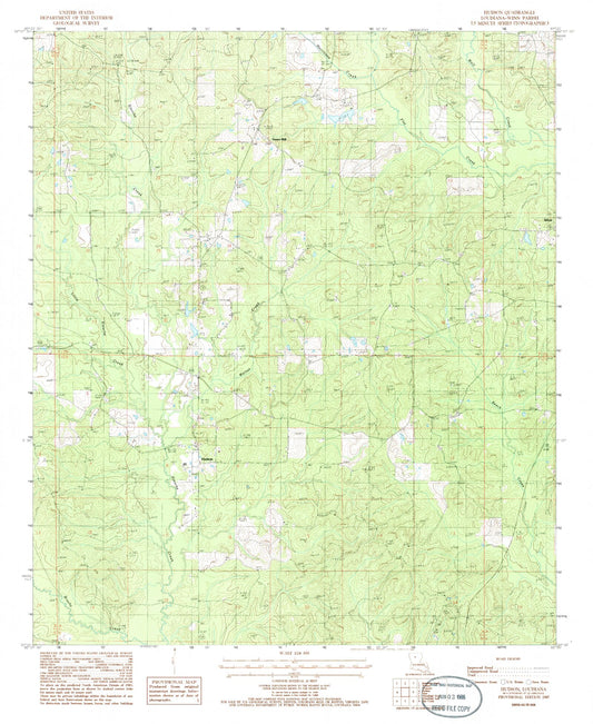 Classic USGS Hudson Louisiana 7.5'x7.5' Topo Map Image