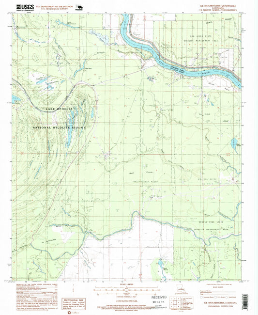 Classic USGS Ile Natchitoches Louisiana 7.5'x7.5' Topo Map Image