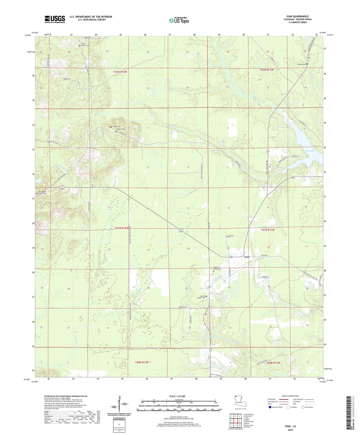 Ivan Louisiana US Topo Map Image