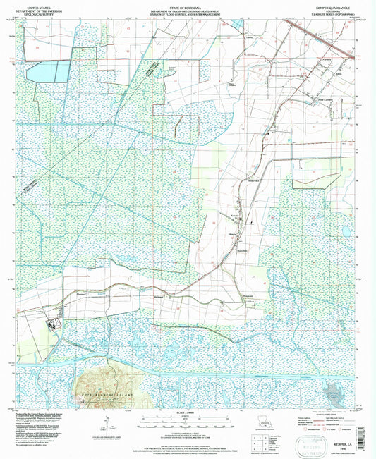 Classic USGS Kemper Louisiana 7.5'x7.5' Topo Map Image