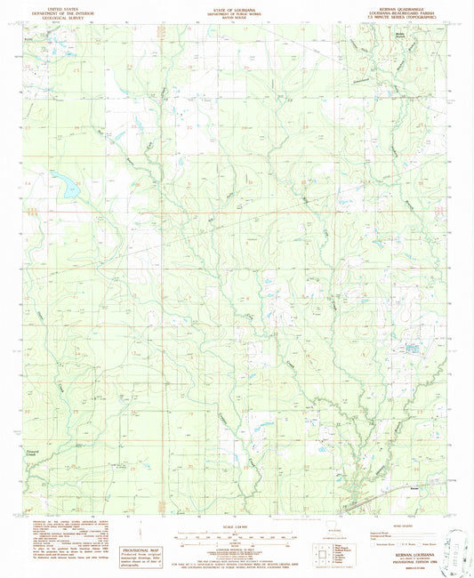 Classic USGS Kernan Louisiana 7.5'x7.5' Topo Map Image