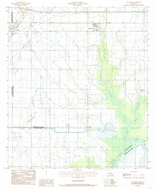 Classic USGS Lacassine Louisiana 7.5'x7.5' Topo Map Image