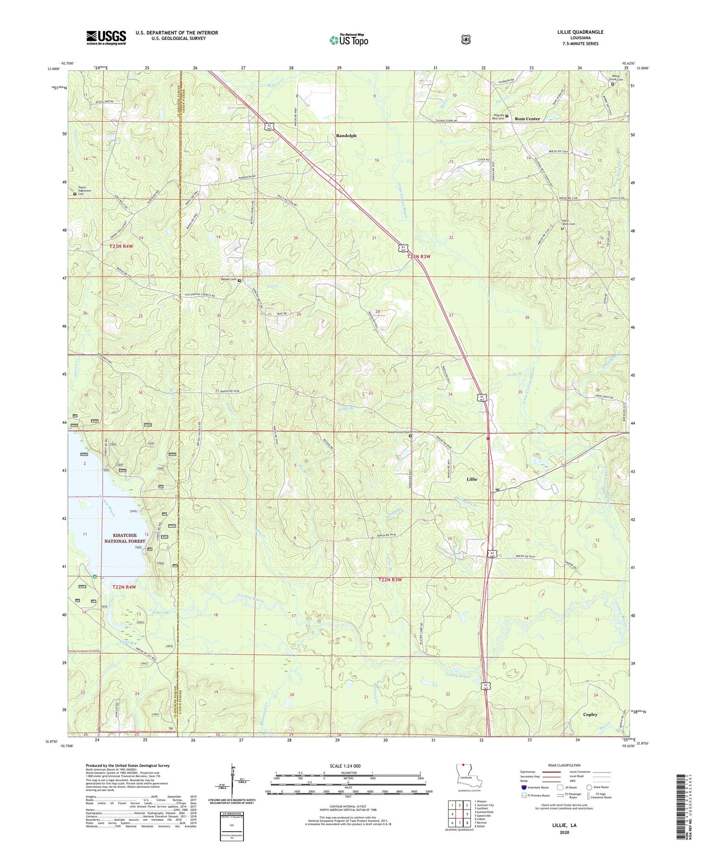 Lillie Louisiana US Topo Map Image