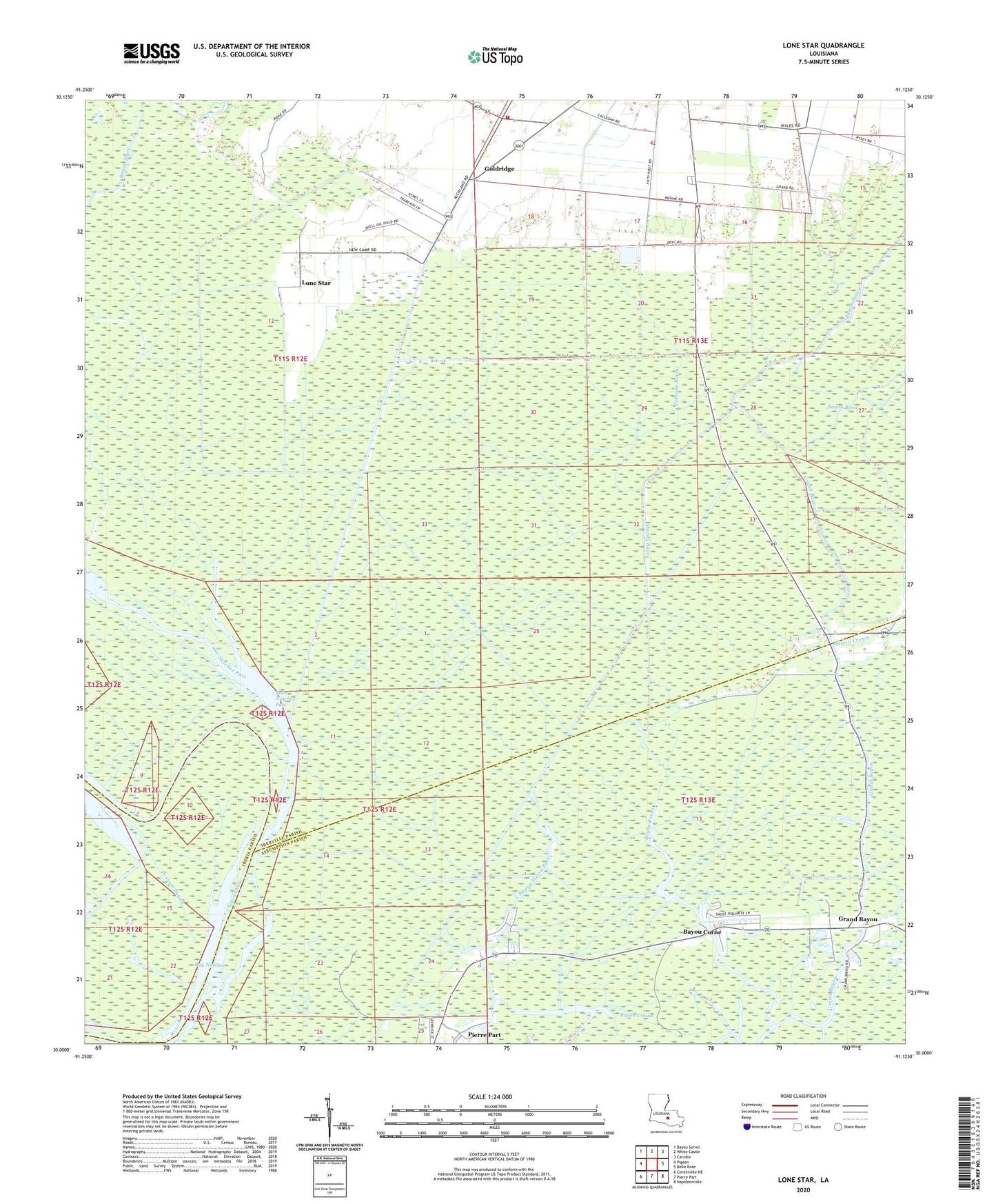 Lone Star Louisiana US Topo Map Image