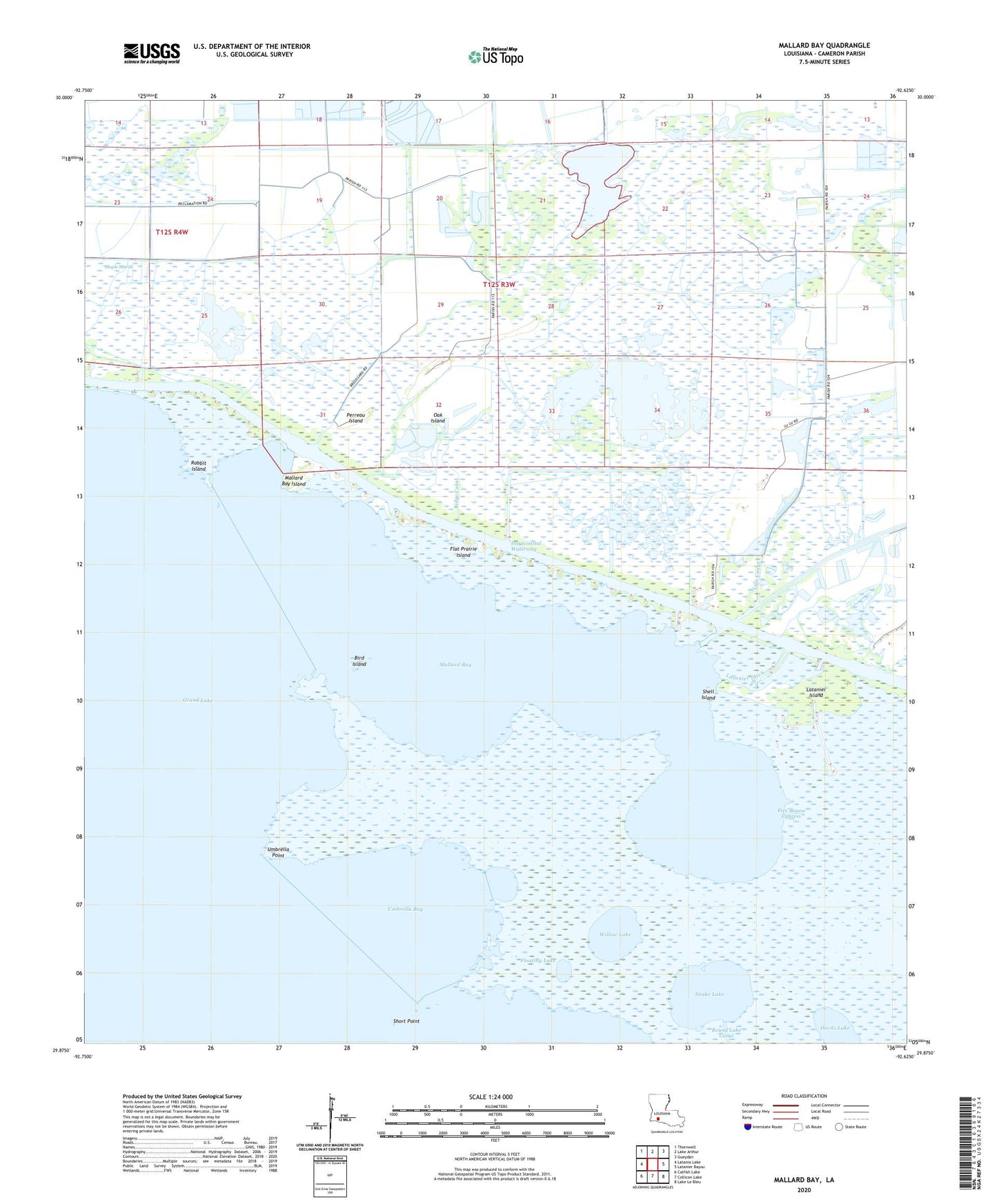 Mallard Bay Louisiana US Topo Map Image