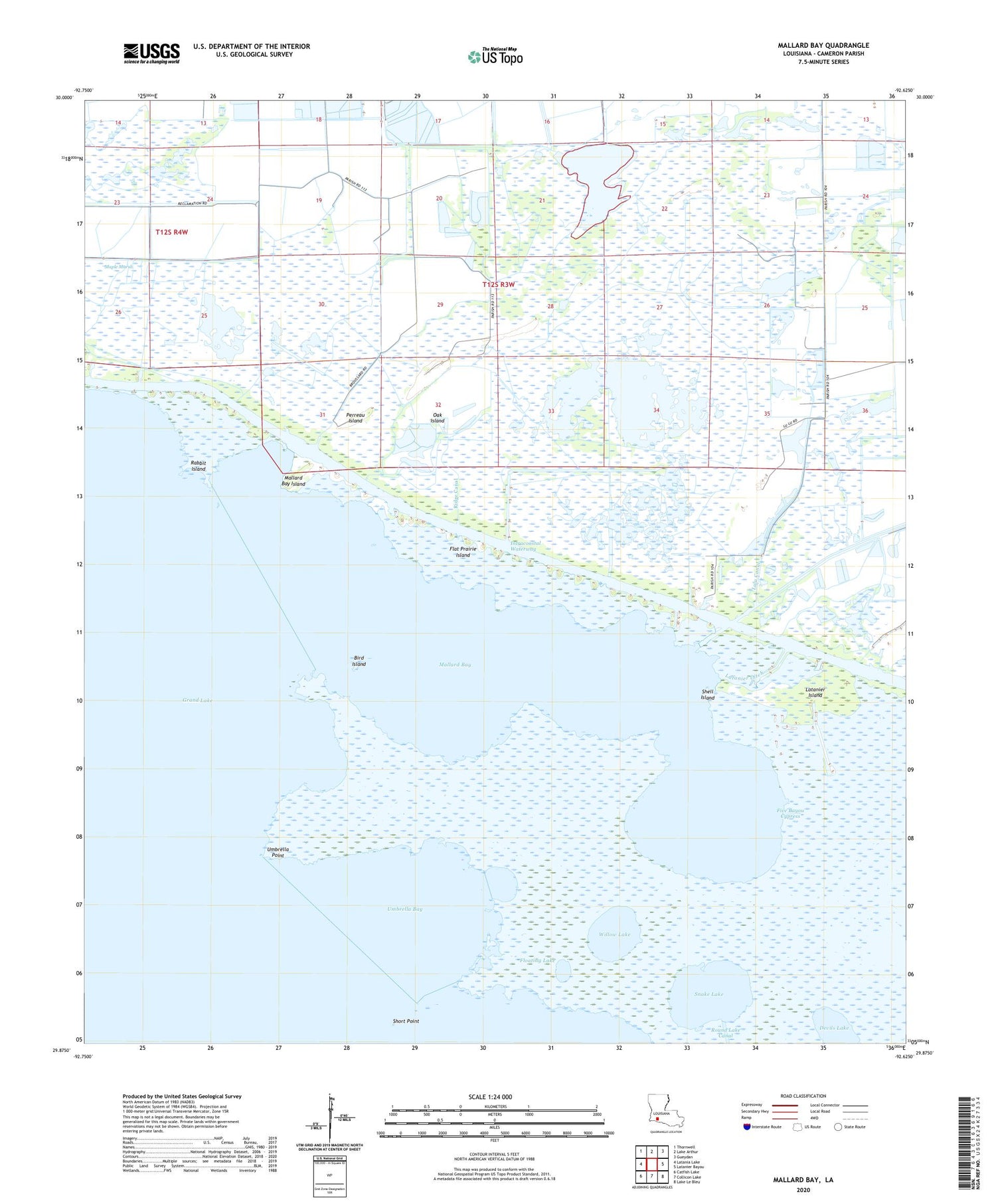 Mallard Bay Louisiana US Topo Map Image