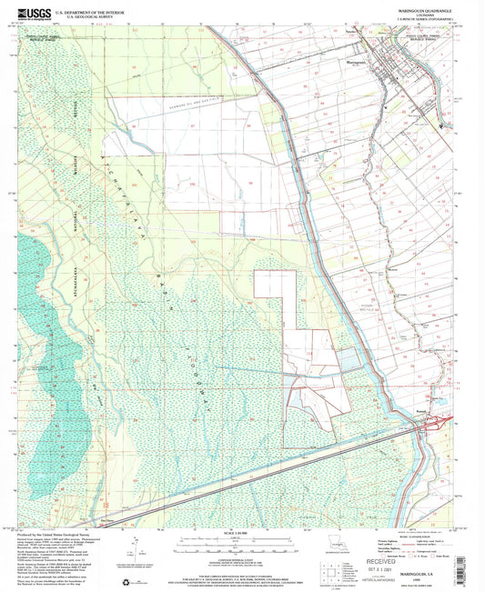 Classic USGS Maringouin Louisiana 7.5'x7.5' Topo Map Image