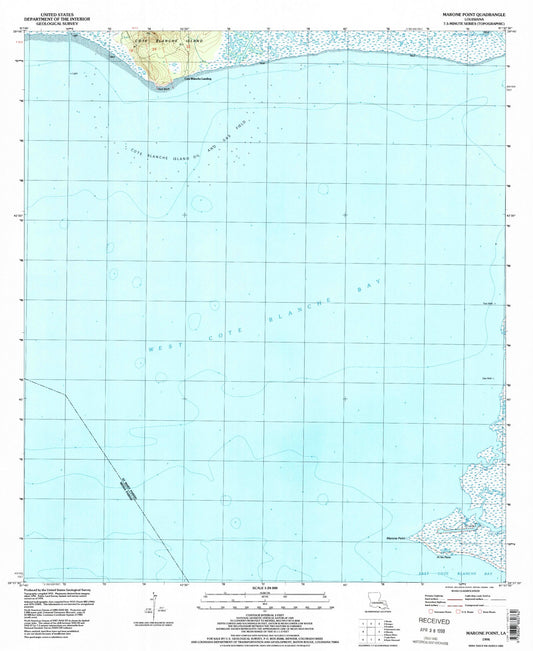 Classic USGS Marone Point Louisiana 7.5'x7.5' Topo Map Image