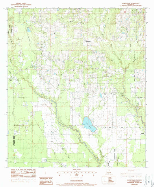 Classic USGS Martinville Louisiana 7.5'x7.5' Topo Map Image