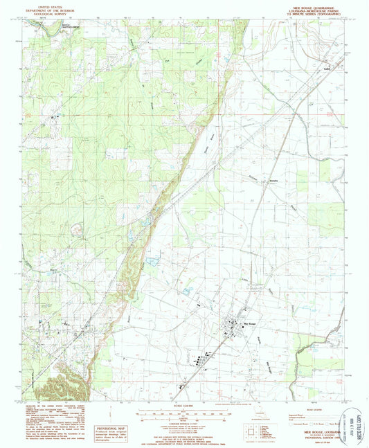 Classic USGS Mer Rouge Louisiana 7.5'x7.5' Topo Map Image