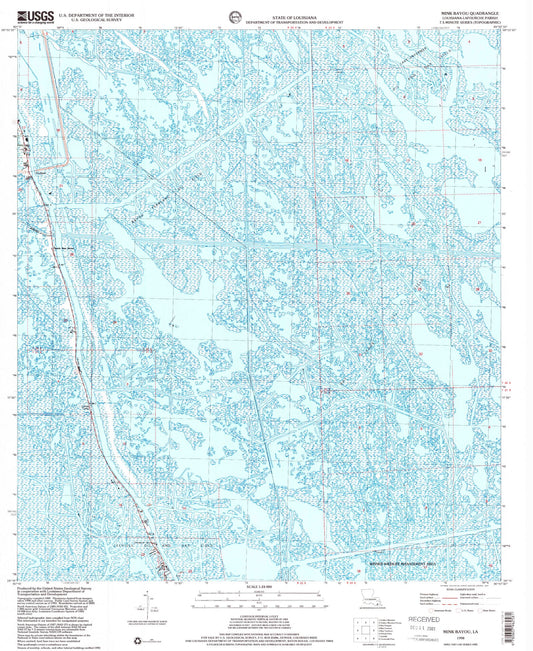 Classic USGS Mink Bayou Louisiana 7.5'x7.5' Topo Map Image