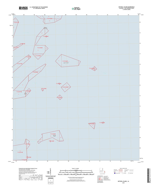 Mitchell Island Louisiana US Topo Map Image