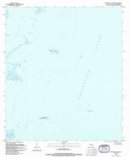 Classic USGS Mitchell Island Louisiana 7.5'x7.5' Topo Map Image