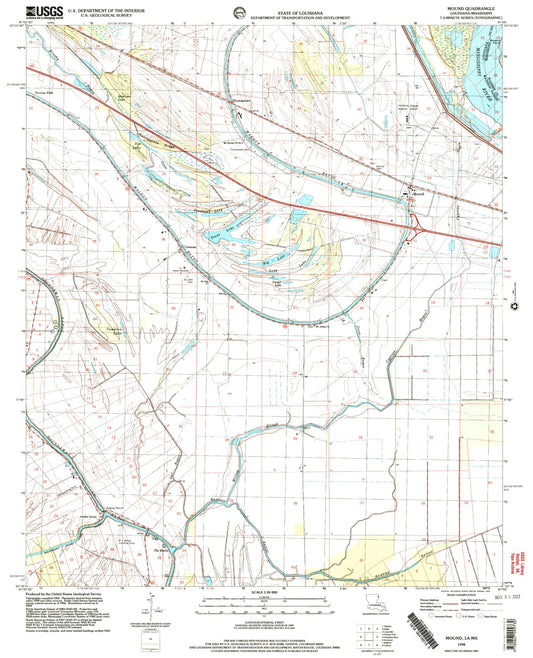 Classic USGS Mound Louisiana 7.5'x7.5' Topo Map Image