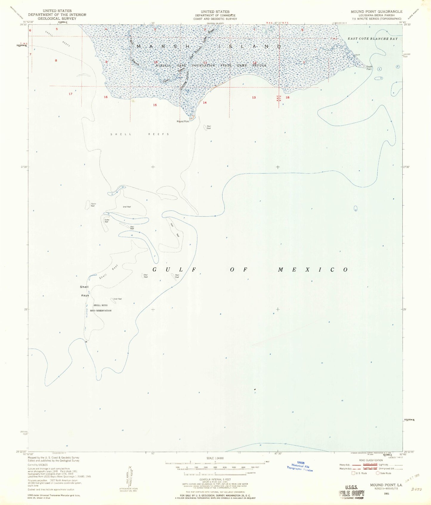 Classic USGS Mound Point Louisiana 7.5'x7.5' Topo Map Image