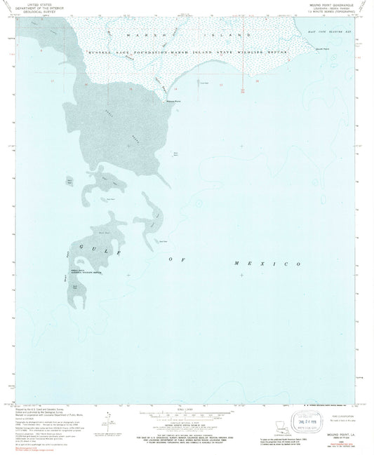 Classic USGS Mound Point Louisiana 7.5'x7.5' Topo Map Image