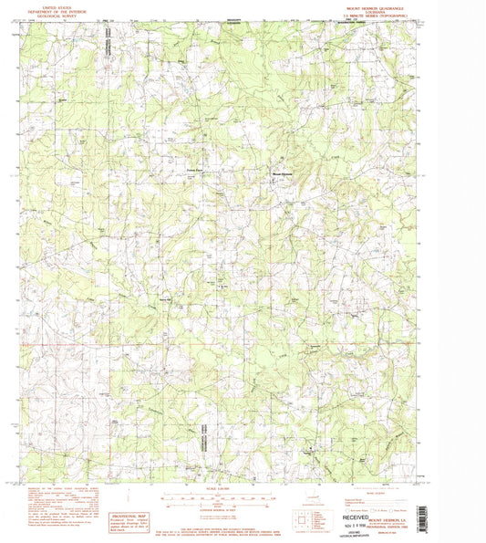 Classic USGS Mount Hermon Louisiana 7.5'x7.5' Topo Map Image