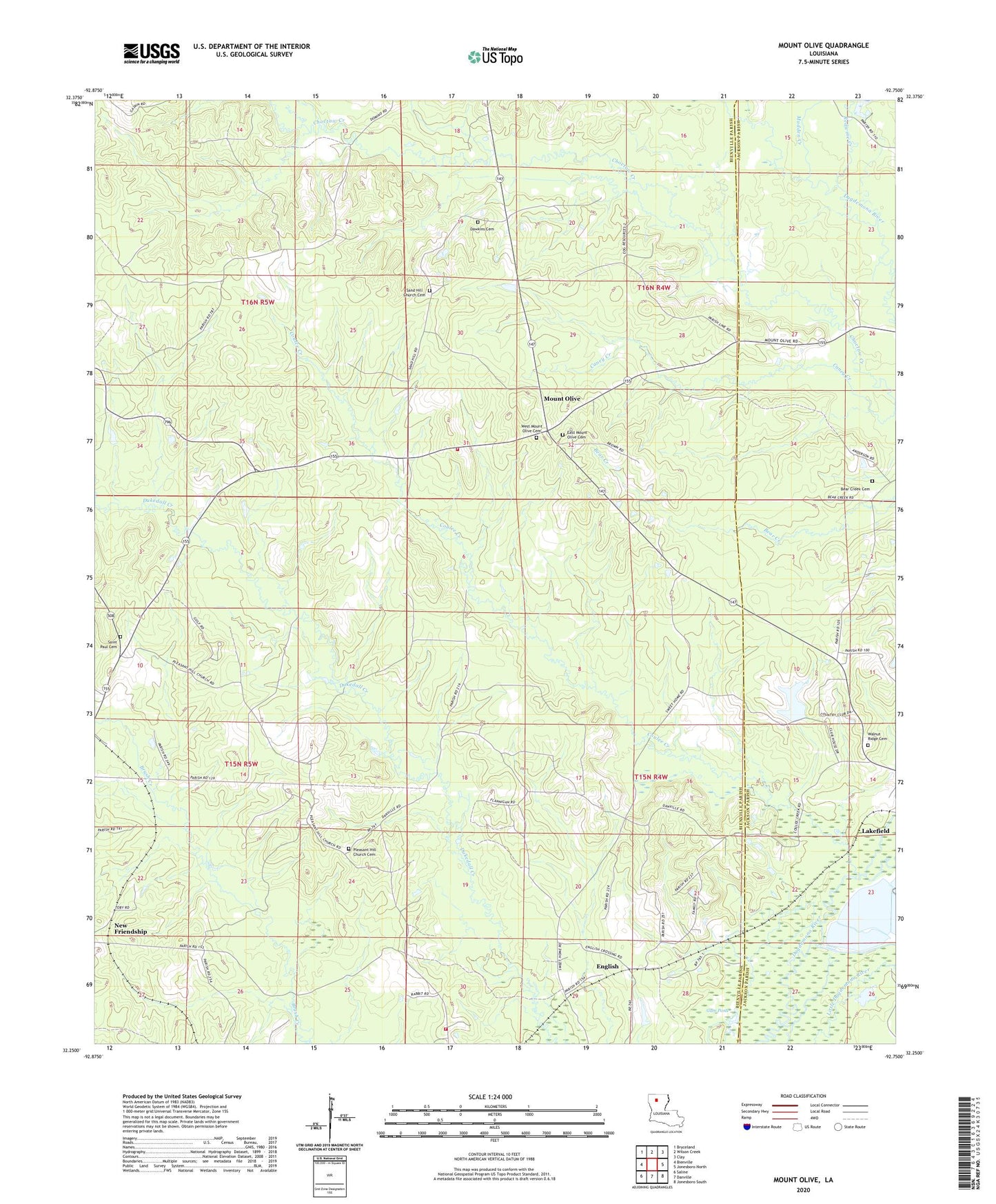 Mount Olive Louisiana US Topo Map Image