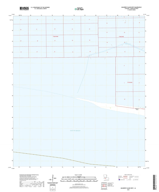 Mulberry Island West Louisiana US Topo Map Image
