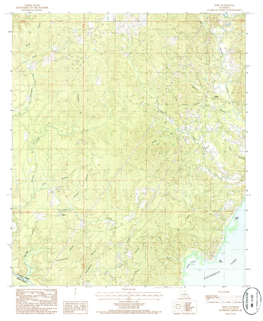 Classic USGS Nebo Louisiana 7.5'x7.5' Topo Map Image
