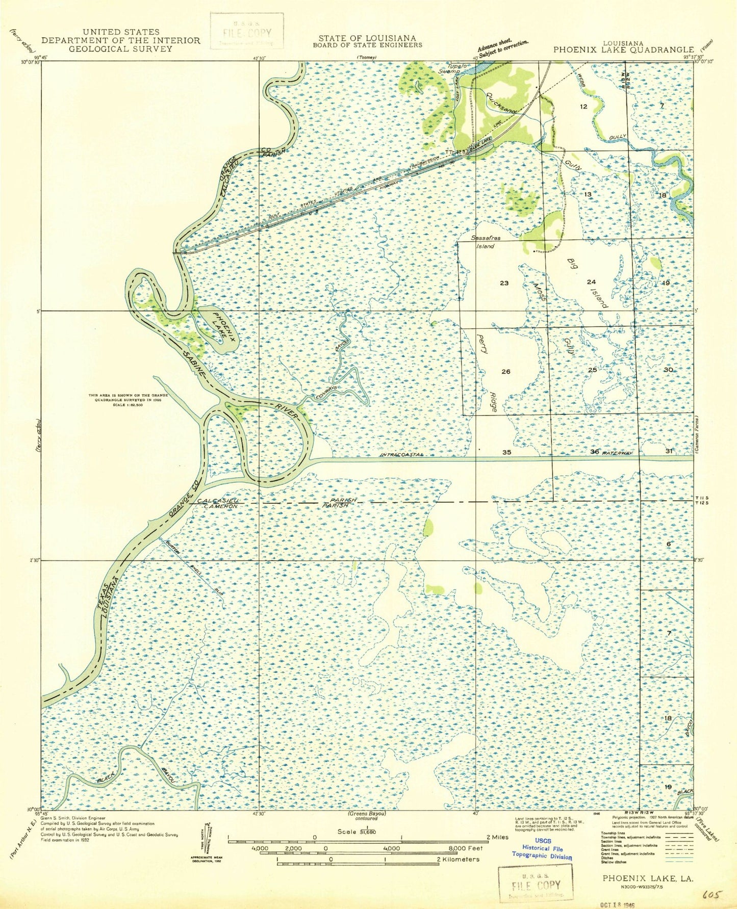 Classic USGS Orange Texas 7.5'x7.5' Topo Map Image