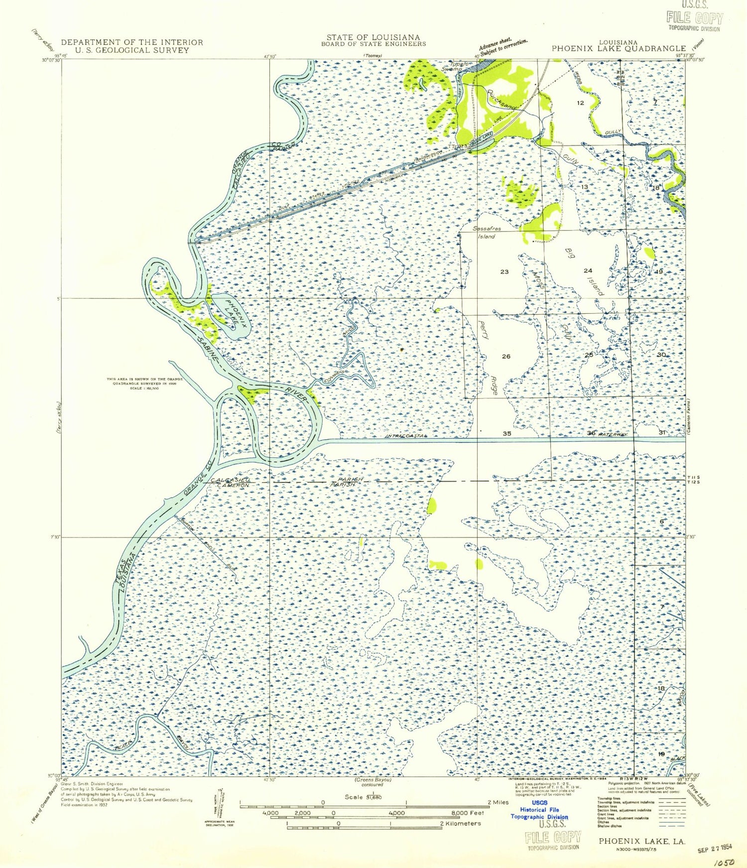 Classic USGS Orange Texas 7.5'x7.5' Topo Map Image