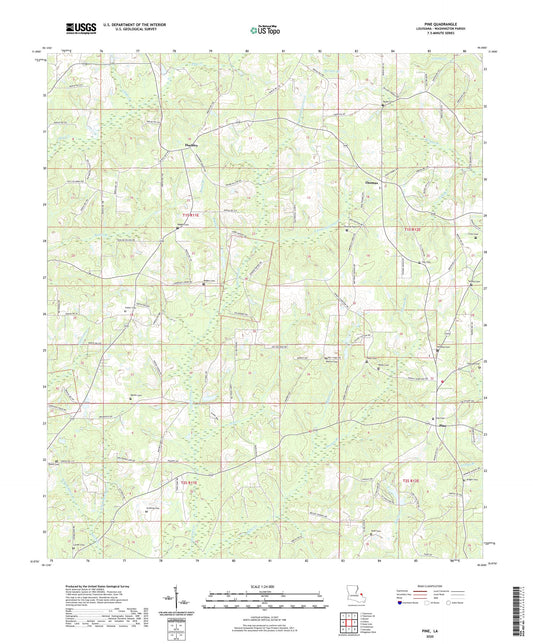 Pine Louisiana US Topo Map Image