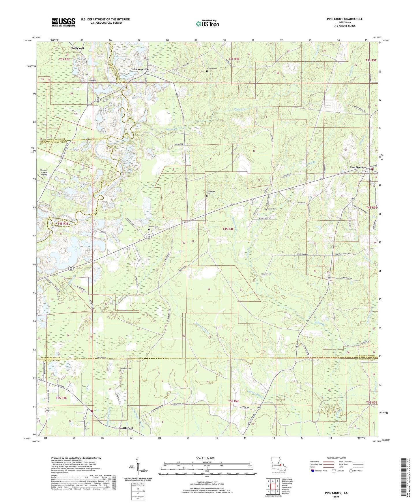 Pine Grove Louisiana US Topo Map Image