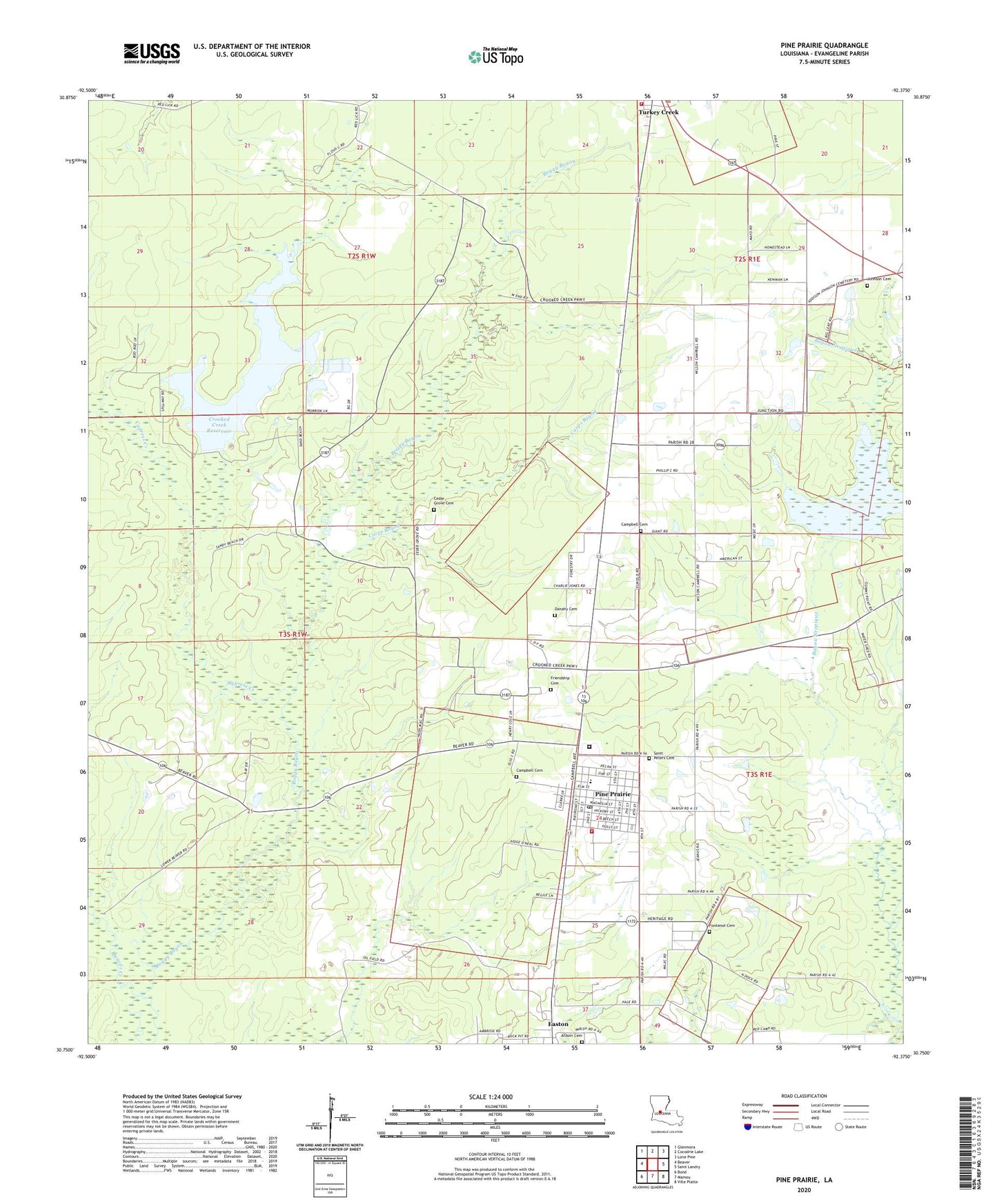 Pine Prairie Louisiana US Topo Map Image