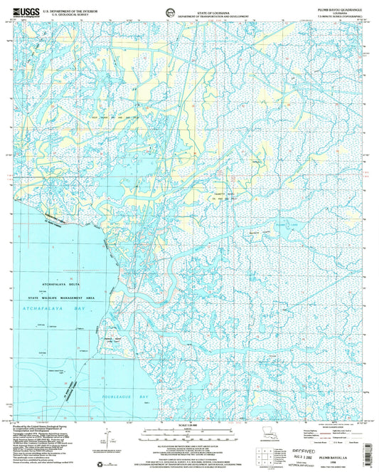 Classic USGS Plumb Bayou Louisiana 7.5'x7.5' Topo Map Image
