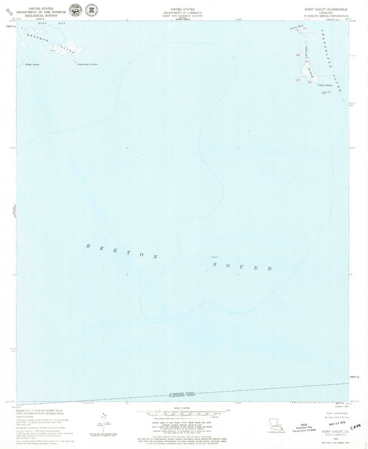 Classic USGS Point Chicot Louisiana 7.5'x7.5' Topo Map Image