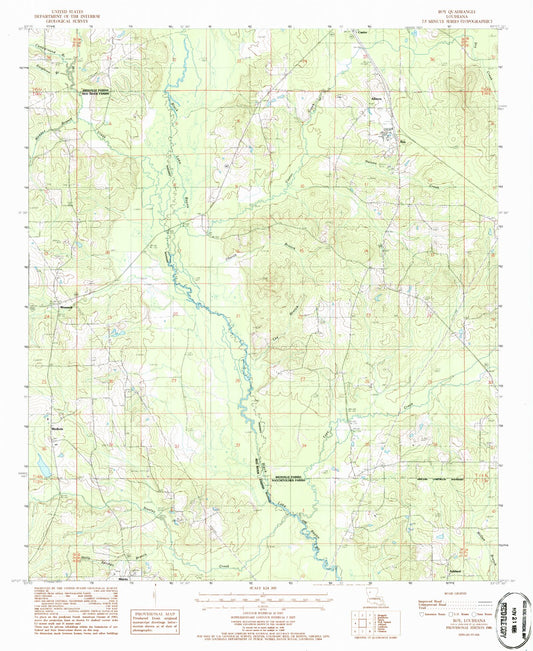 Classic USGS Roy Louisiana 7.5'x7.5' Topo Map Image