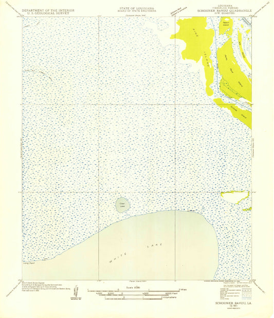 Classic USGS Jacks Point Island Louisiana 7.5'x7.5' Topo Map Image