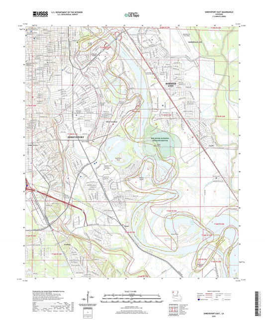 Shreveport East Louisiana US Topo Map Image