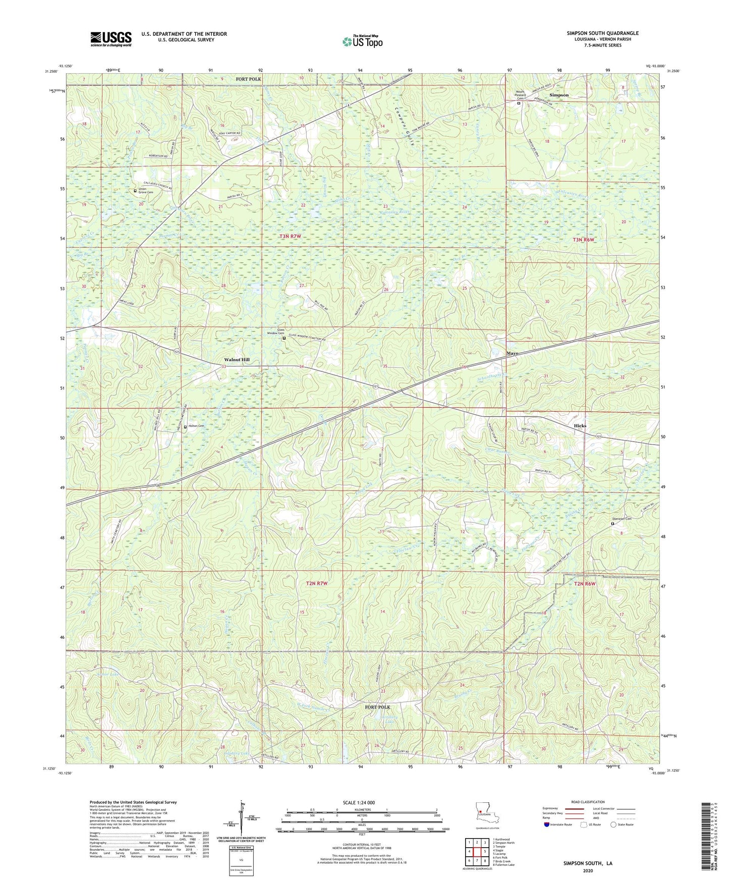 Simpson South Louisiana US Topo Map Image