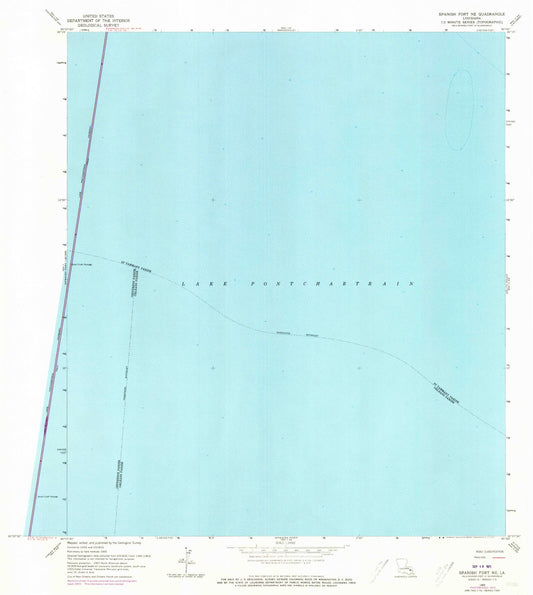 Classic USGS Spanish Fort NE Louisiana 7.5'x7.5' Topo Map Image