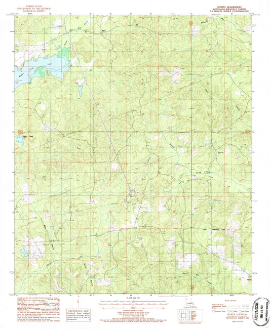 Classic USGS Sparta Louisiana 7.5'x7.5' Topo Map Image
