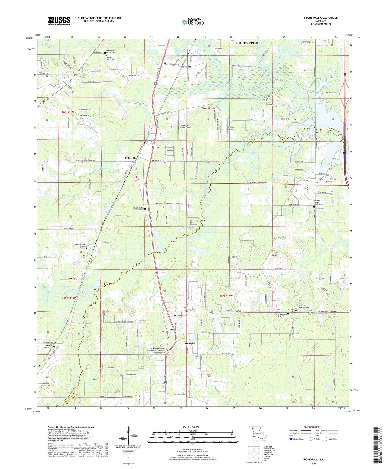 Stonewall Louisiana US Topo Map Image