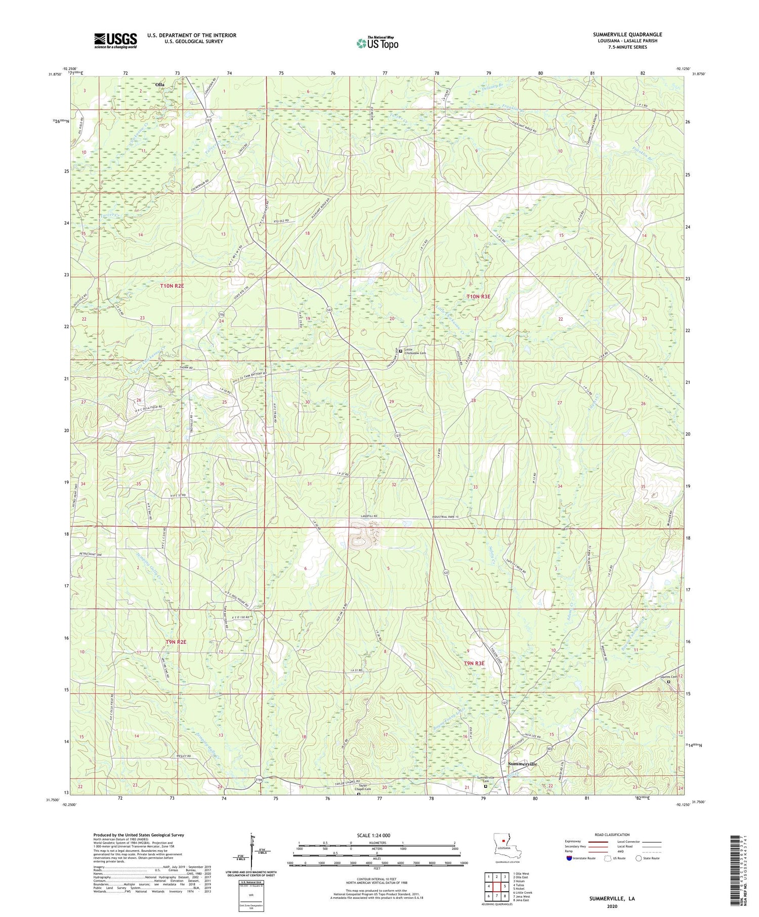 Summerville Louisiana US Topo Map Image