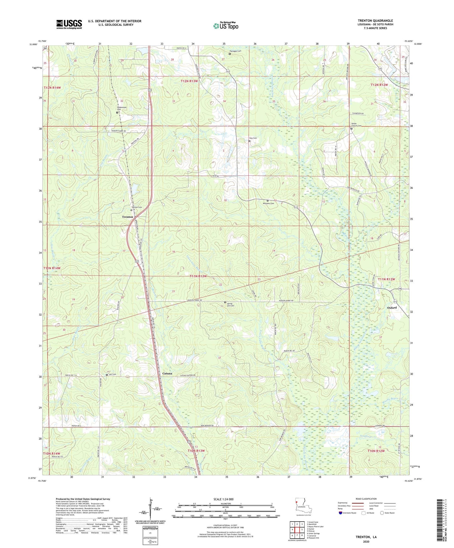 Trenton Louisiana US Topo Map Image