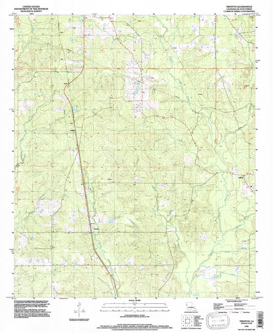 Classic USGS Trenton Louisiana 7.5'x7.5' Topo Map Image