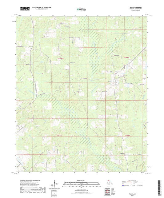 Truxno Louisiana US Topo Map Image