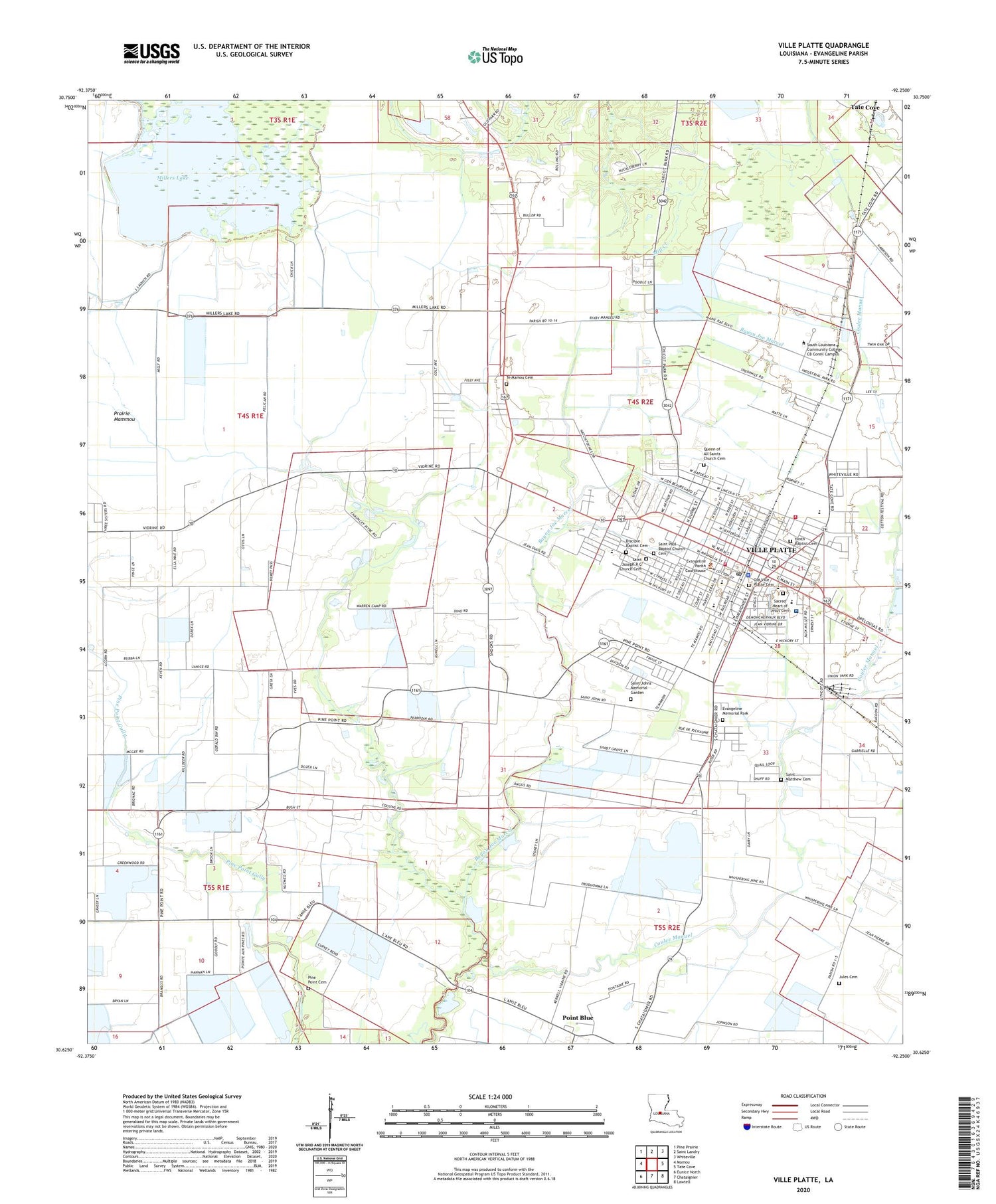 Ville Platte Louisiana US Topo Map Image