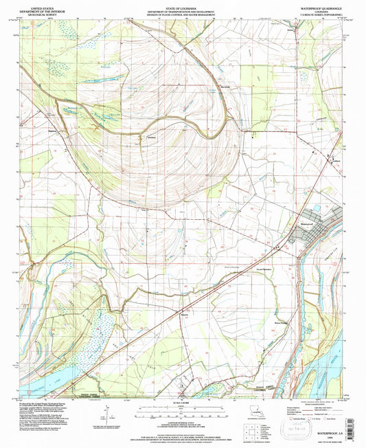 Classic USGS Waterproof Louisiana 7.5'x7.5' Topo Map Image
