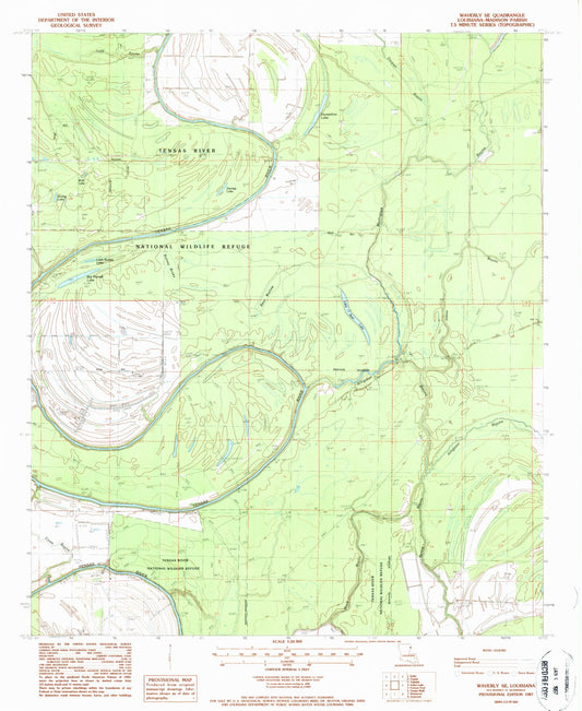 Classic USGS Waverly SE Louisiana 7.5'x7.5' Topo Map Image
