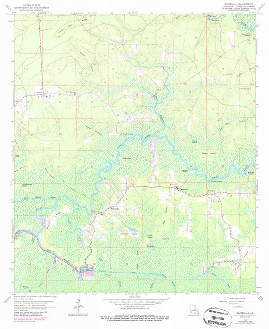 Classic USGS Whitehall Louisiana 7.5'x7.5' Topo Map Image