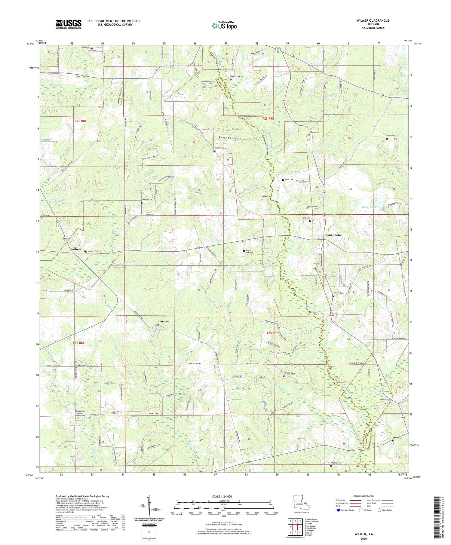 Wilmer Louisiana US Topo Map Image