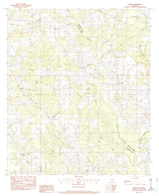 Classic USGS Wilmer Louisiana 7.5'x7.5' Topo Map Image