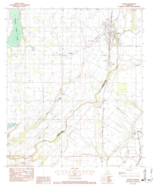 Classic USGS Wisner Louisiana 7.5'x7.5' Topo Map Image
